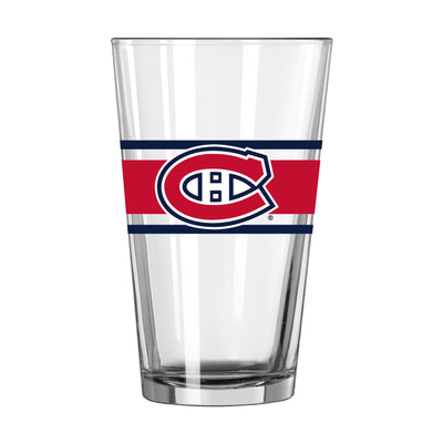 Montreal Canadiens 16oz Stripe Pint Glass - Logo Brands