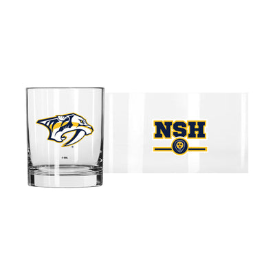 Nashville Predators 14oz Letterman Rocks Glass