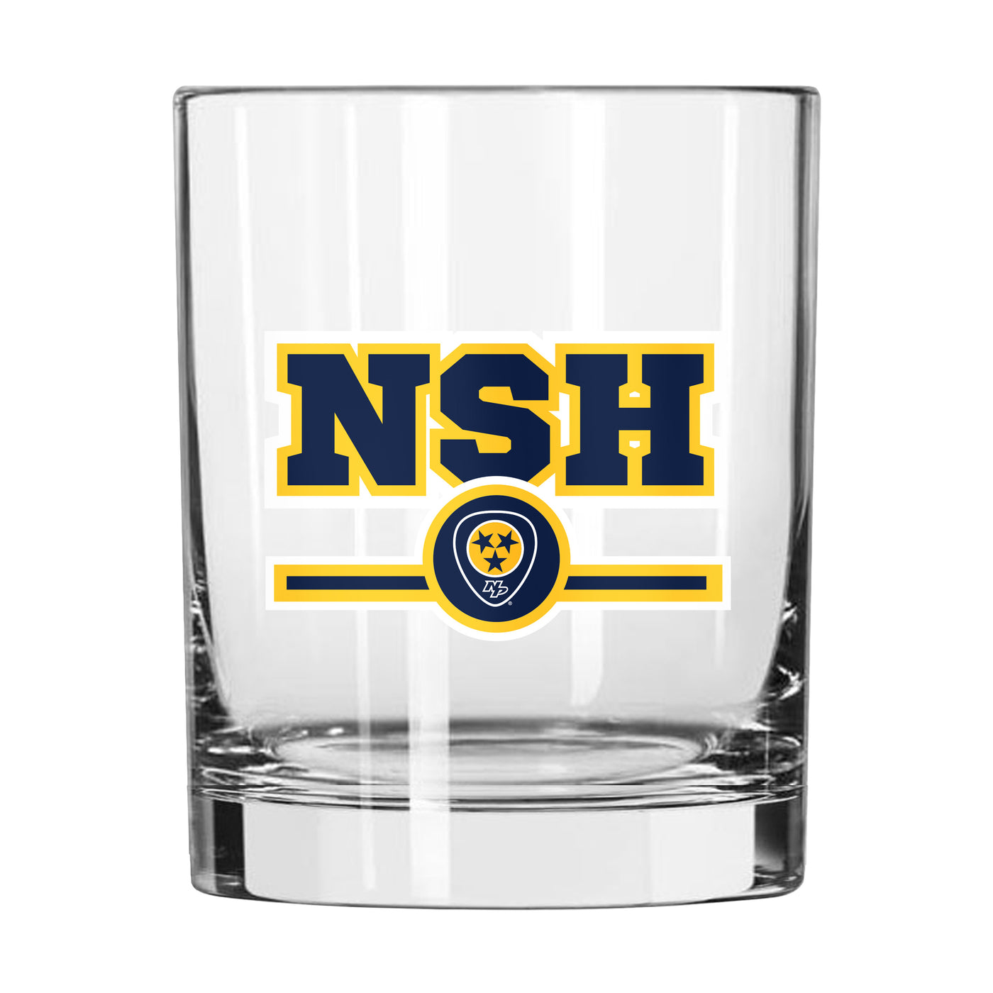 Nashville Predators 14oz Letterman Rocks Glass