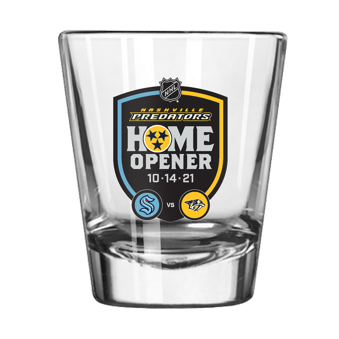Nashville Preds vs Kraken 2oz Shot Glass