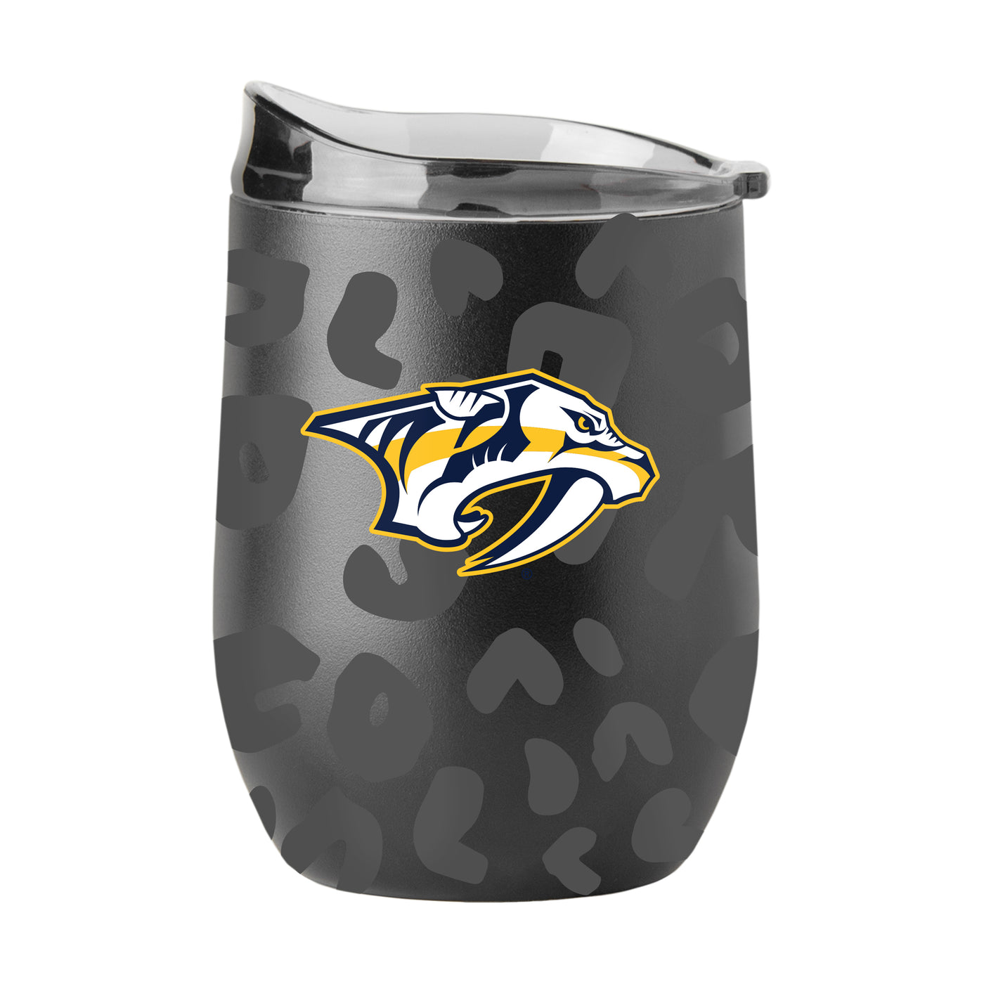 Nashville Predators Leopard 16oz Black Powdercoat Curved Beverage