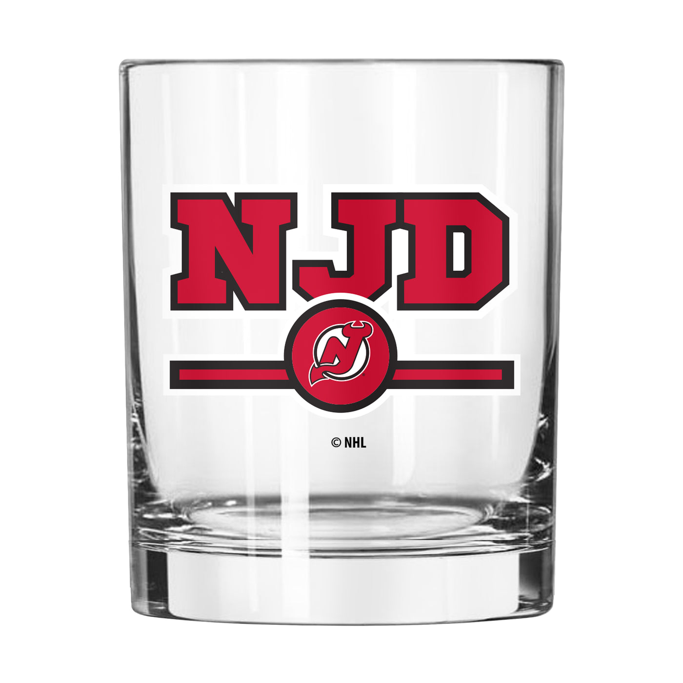 New Jersey Devils 14oz Letterman Rocks Glass