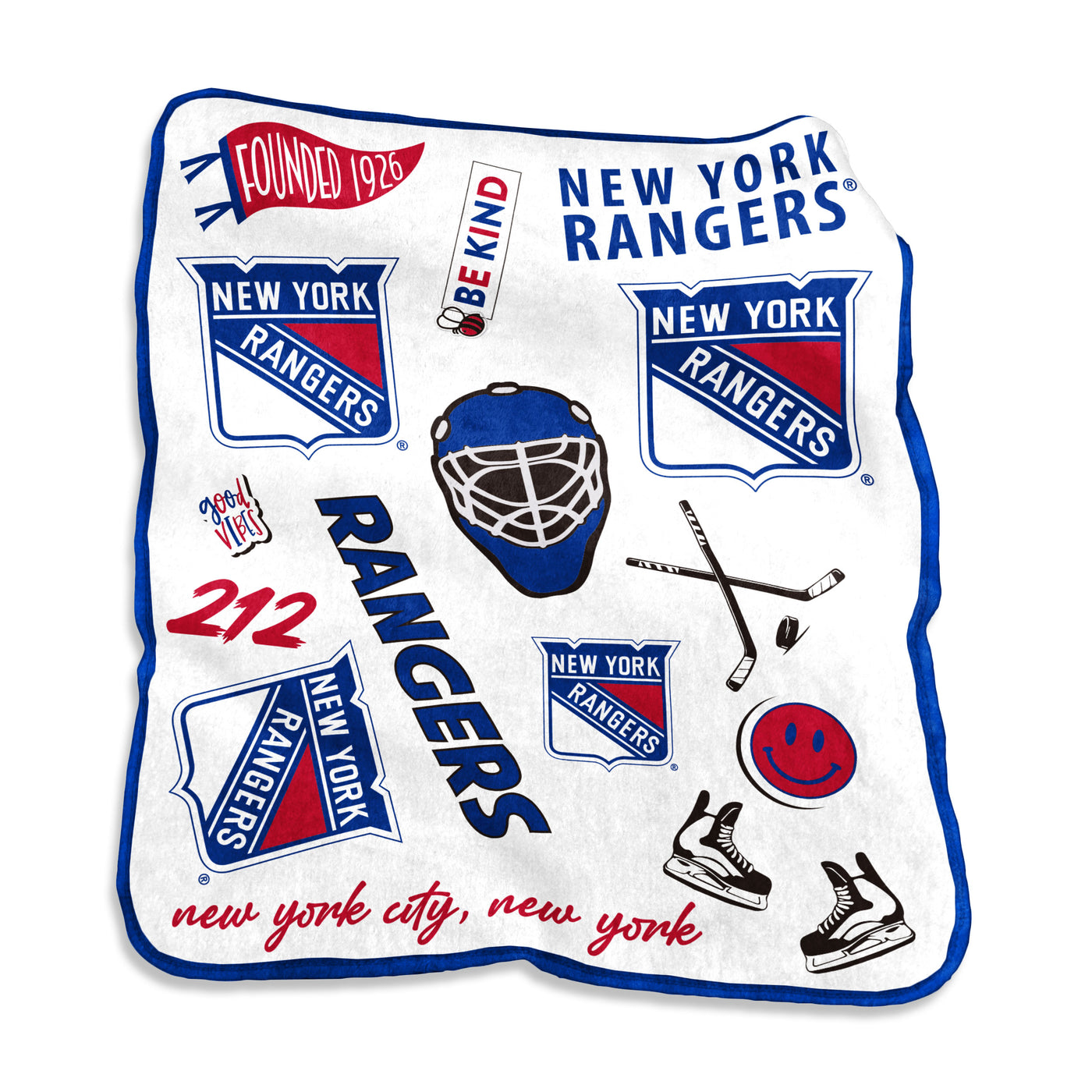 NY Rangers Native Raschel Throw