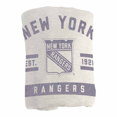 New York Rangers Oatmeal Sweatshirt Blanket - Logo Brands