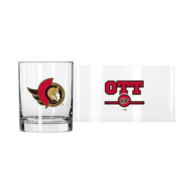 Ottawa Senators 14oz Letterman Rocks Glass
