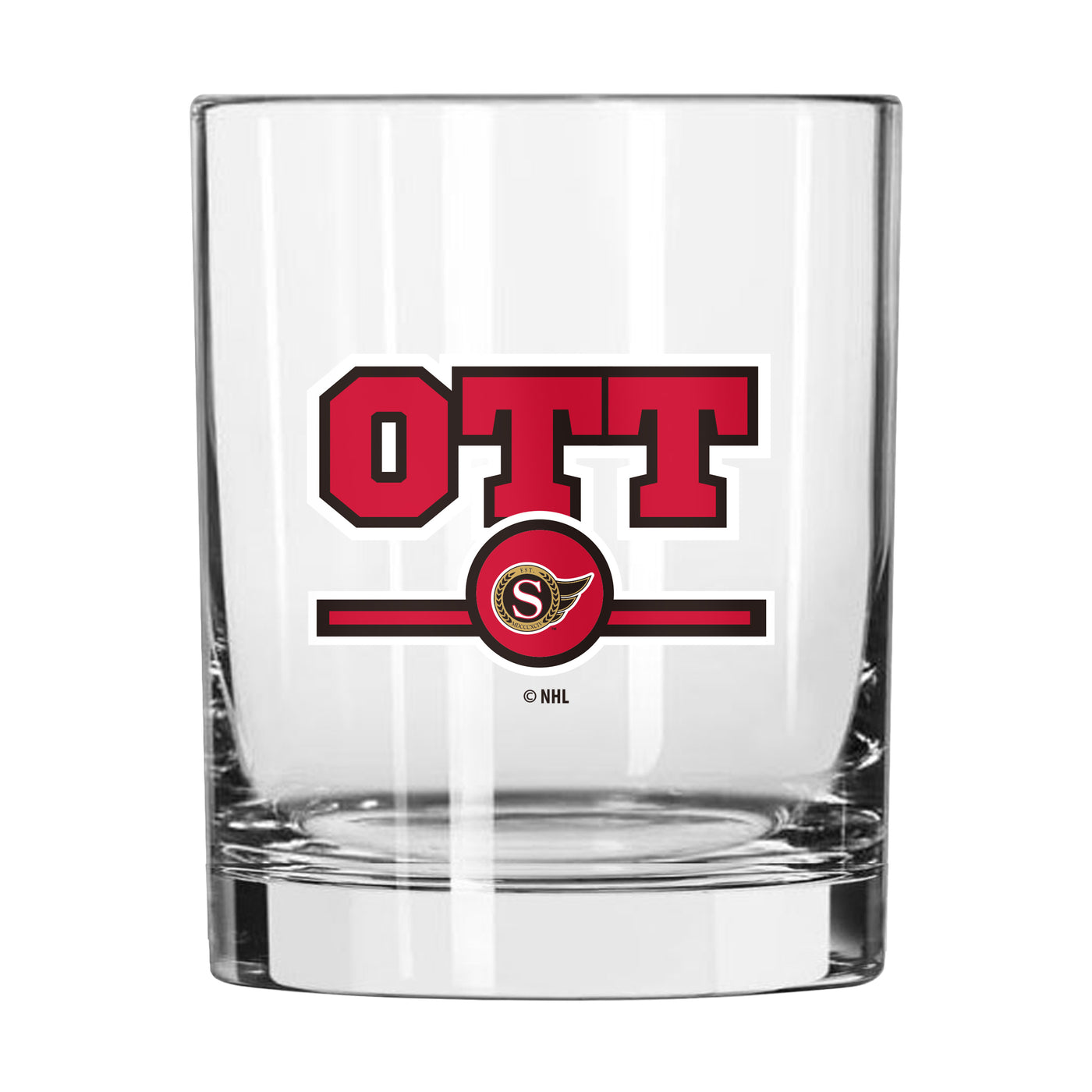 Ottawa Senators 14oz Letterman Rocks Glass