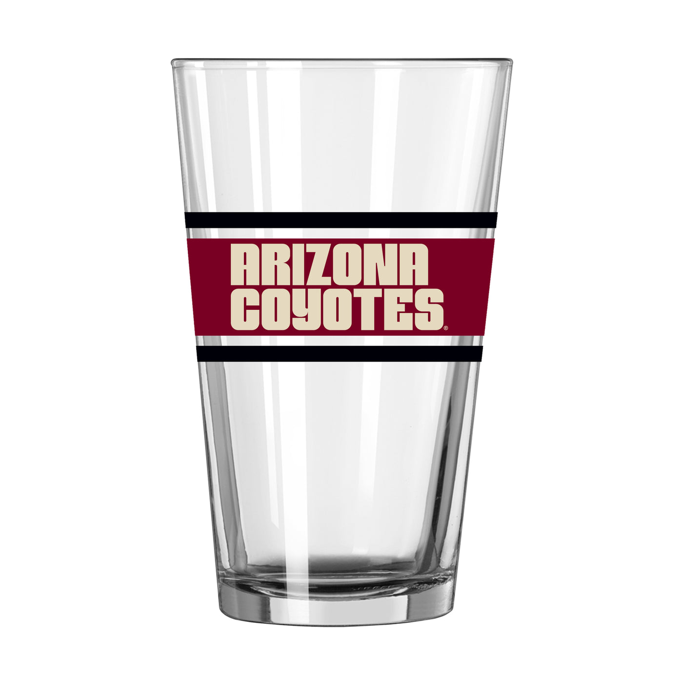 Arizona Coyotes 16oz Stripe Pint Glass