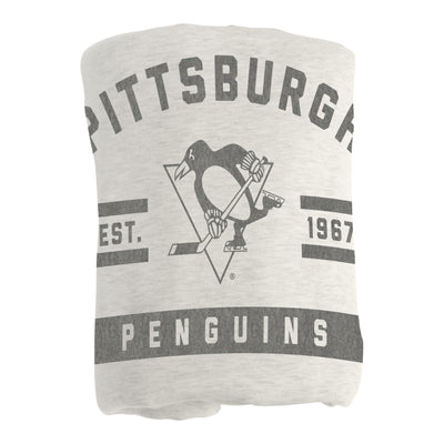 Pittsburgh Penguins Oatmeal Sweatshirt Blanket - Logo Brands