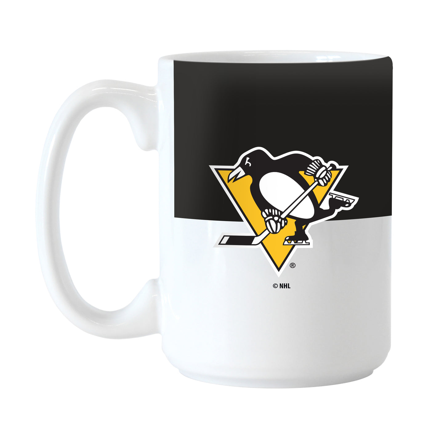 Pittsburgh Pengiuns Color Block 15 oz Sublimated Mug