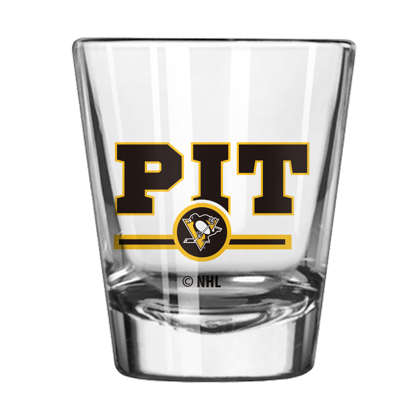 Pittsburgh Penguins 2oz Letterman Shot Glass