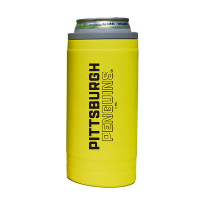 Pittsburgh Penguins 12oz Cru Stacked Soft Touch Slim Coolie - Logo Brands