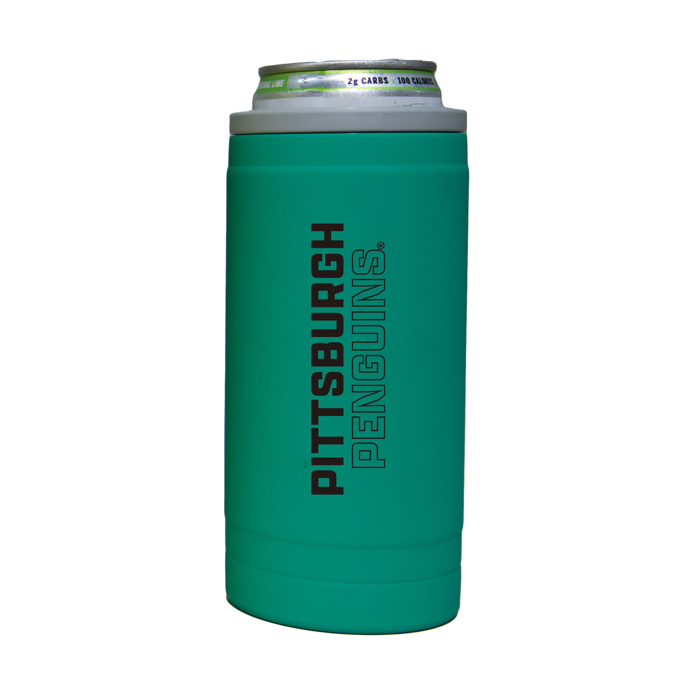 Pittsburgh Penguins 12oz Optic Stacked Soft Touch Slim Coolie - Logo Brands