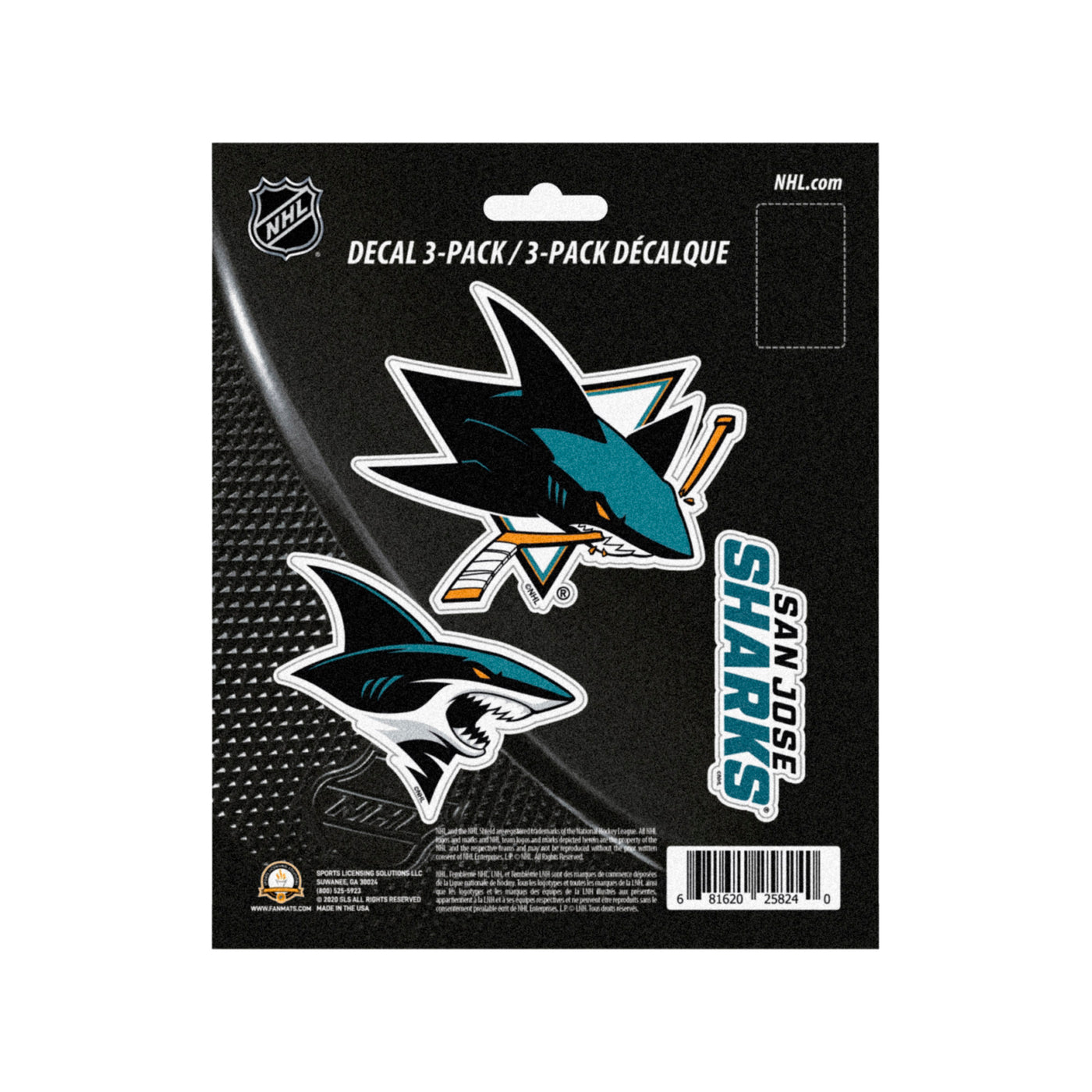 NHL - San Jose Sharks Decal 3-pk