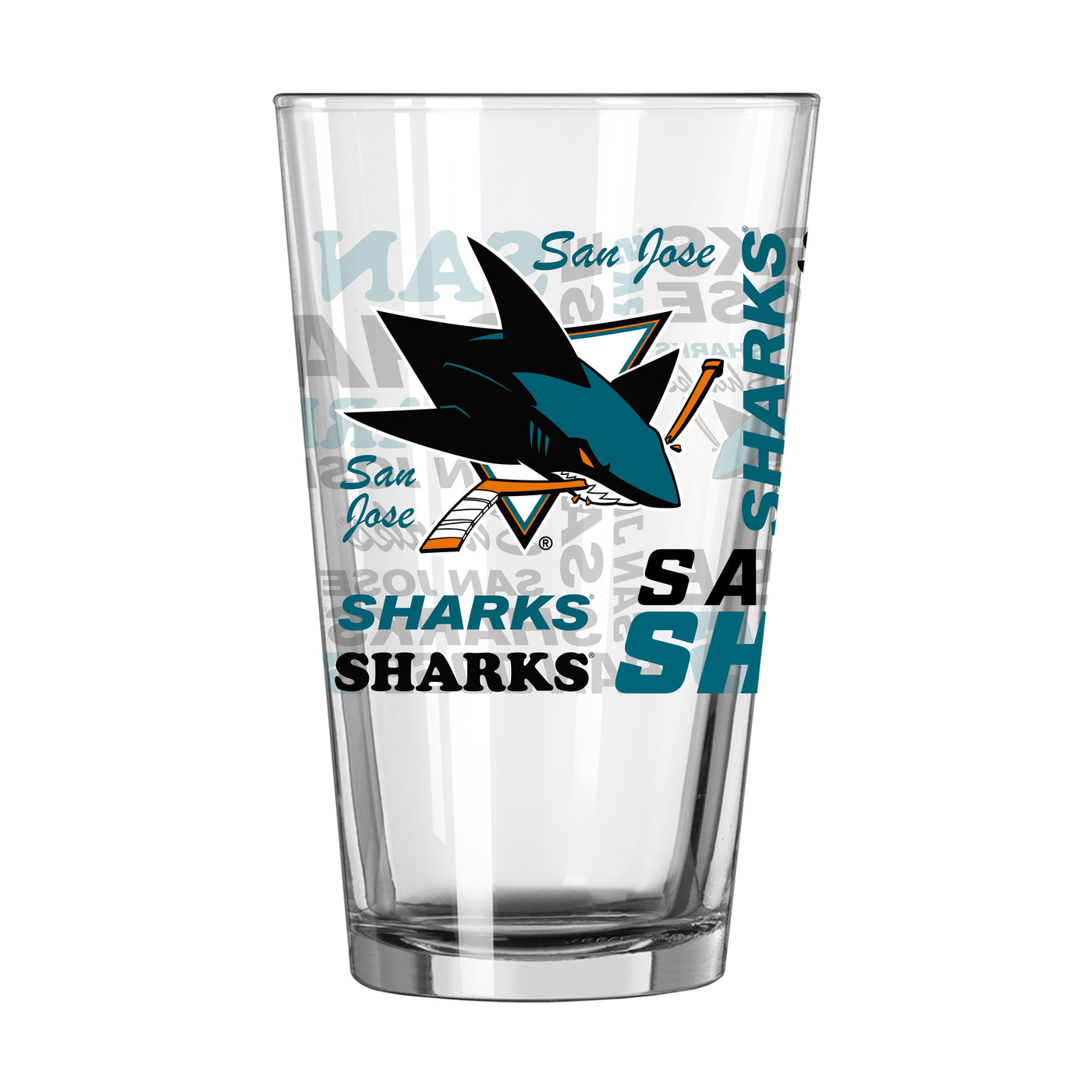 San Jose Sharks 16oz Spirit Pint Glass