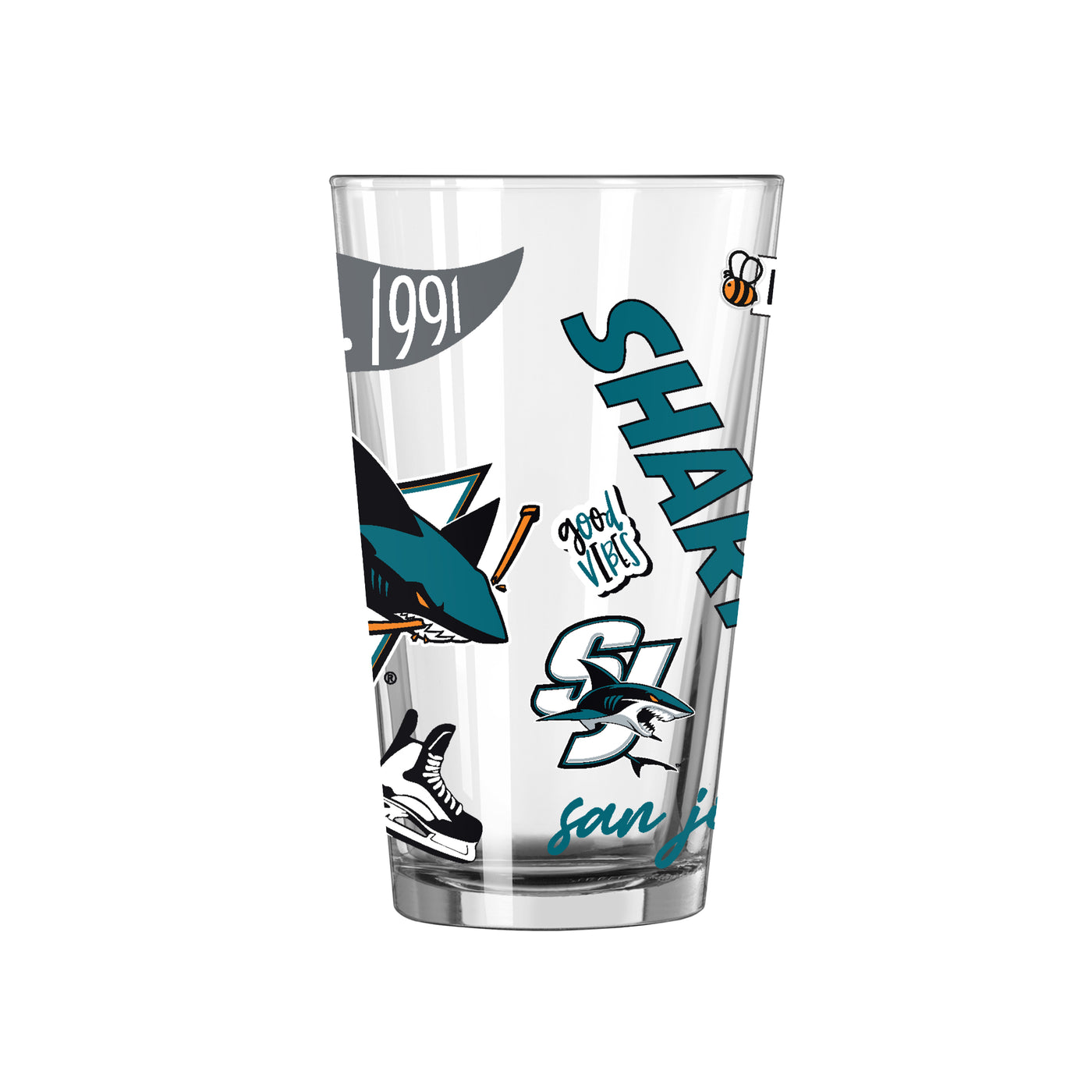 San Jose Sharks 16oz Native Pint Glass