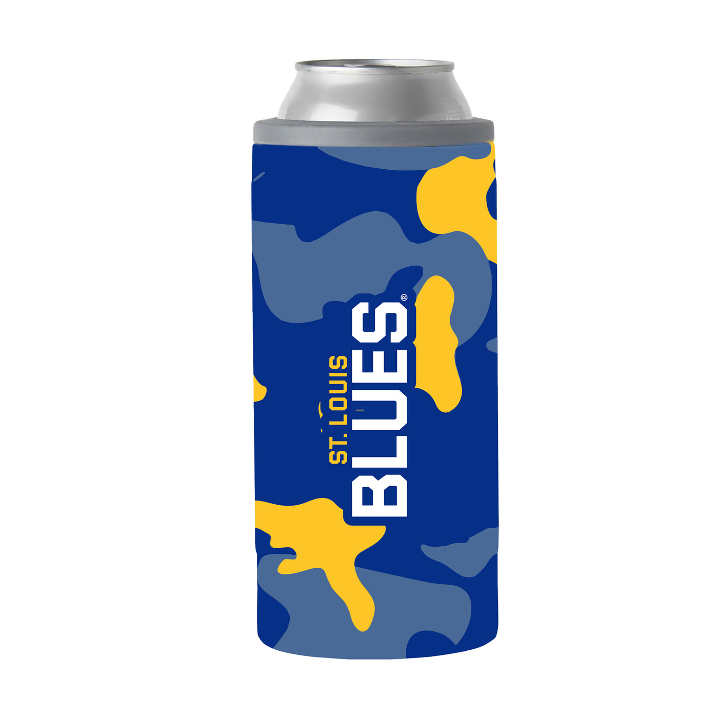 St. Louis Blues 12oz Camo Slim Can Coolie