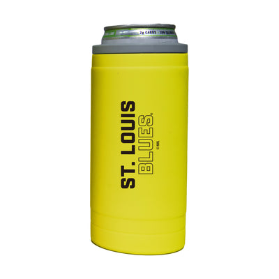St Louis Blues 12oz Cru Stacked Soft Touch Slim Coolie - Logo Brands