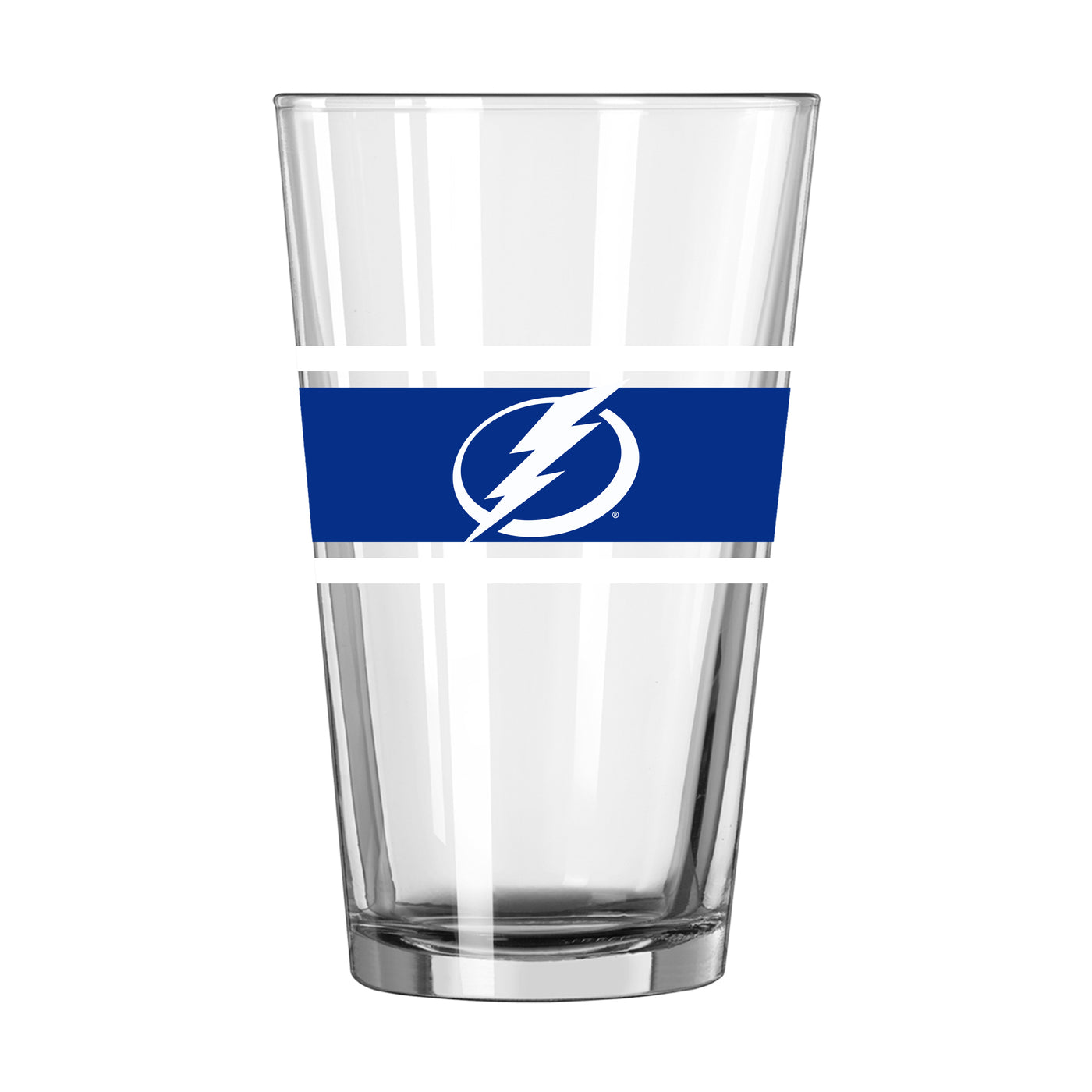 Tampa Bay Lightning 16oz Stripe Pint Glass - Logo Brands