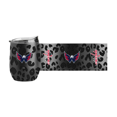 Washington Capitals Leopard 16oz Black Powdercoat Curved Beverage