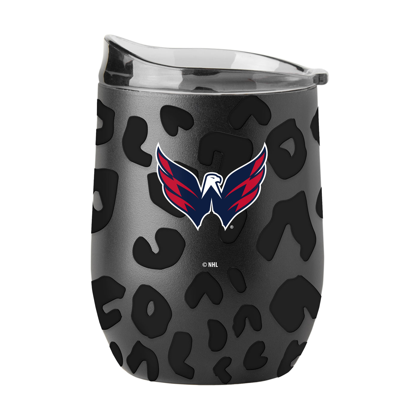 Washington Capitals Leopard 16oz Black Powdercoat Curved Beverage