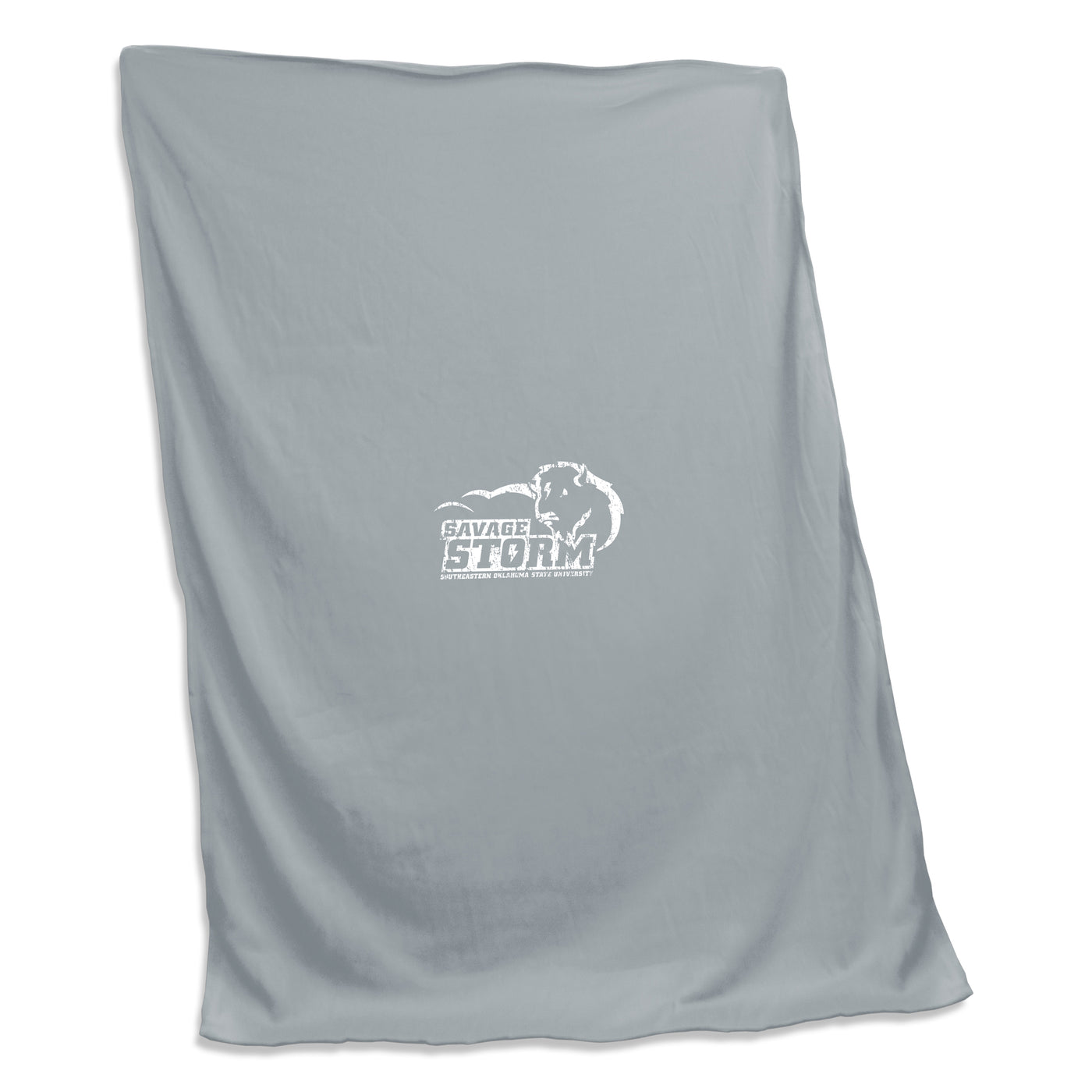 Southeastern Oklahoma State Gray Sweatshirt Blanket (Screened)