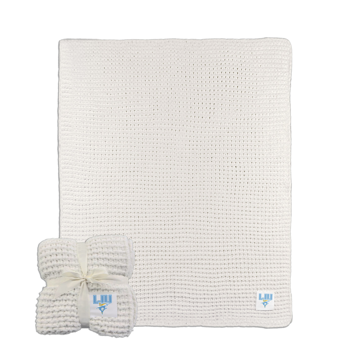 Long Island U Post Campus Cable Knit Throw 50x60