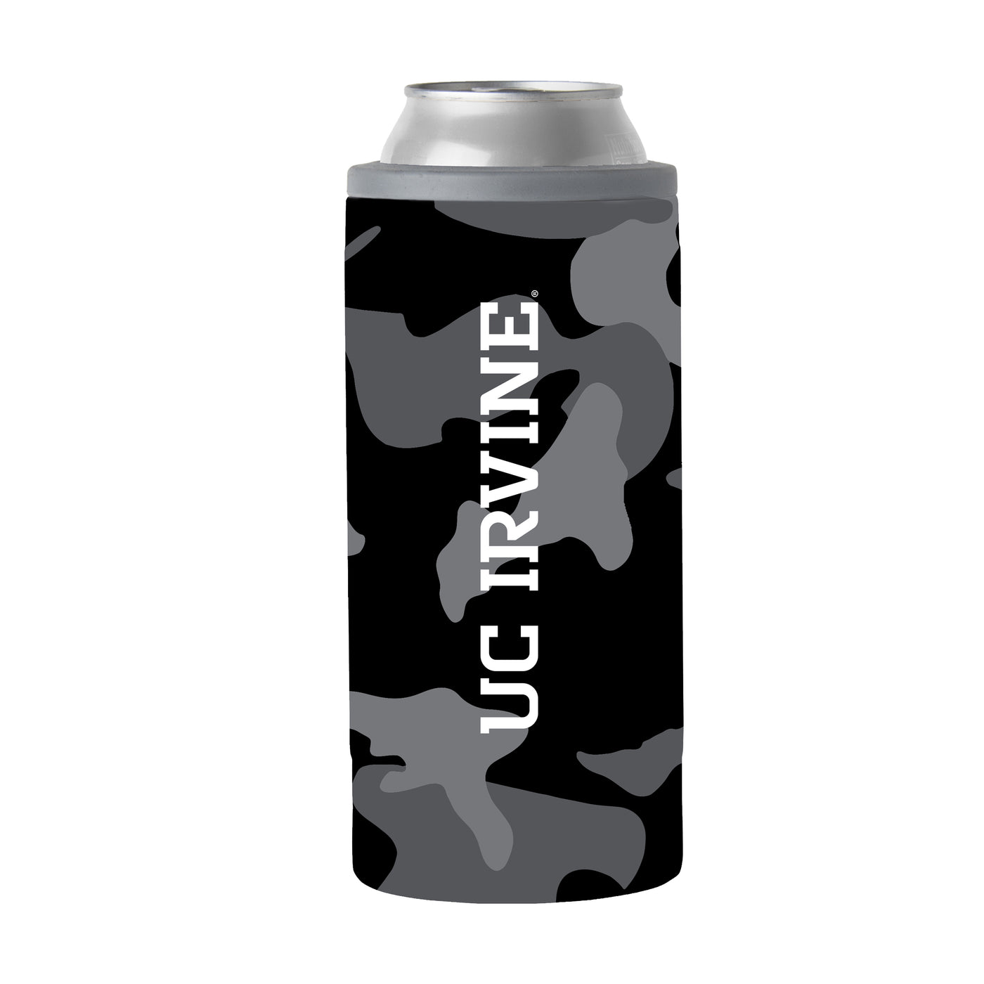 UC Irvine Black Camo 12oz Slim Can Coolie