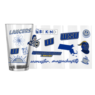 Worcester State University 16oz Native Pint Glass