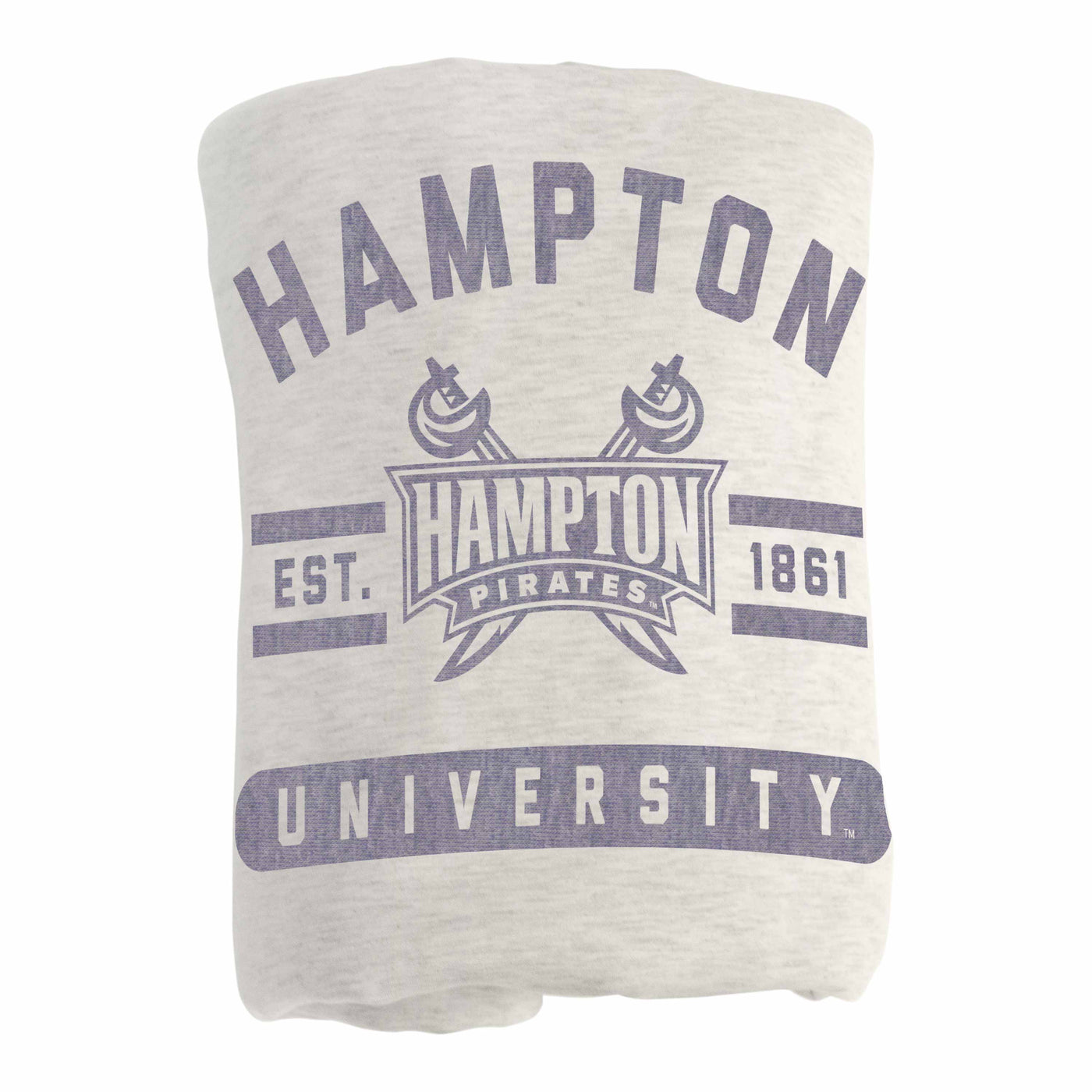 Hampton University Oatmeal Sweatshirt Blanket