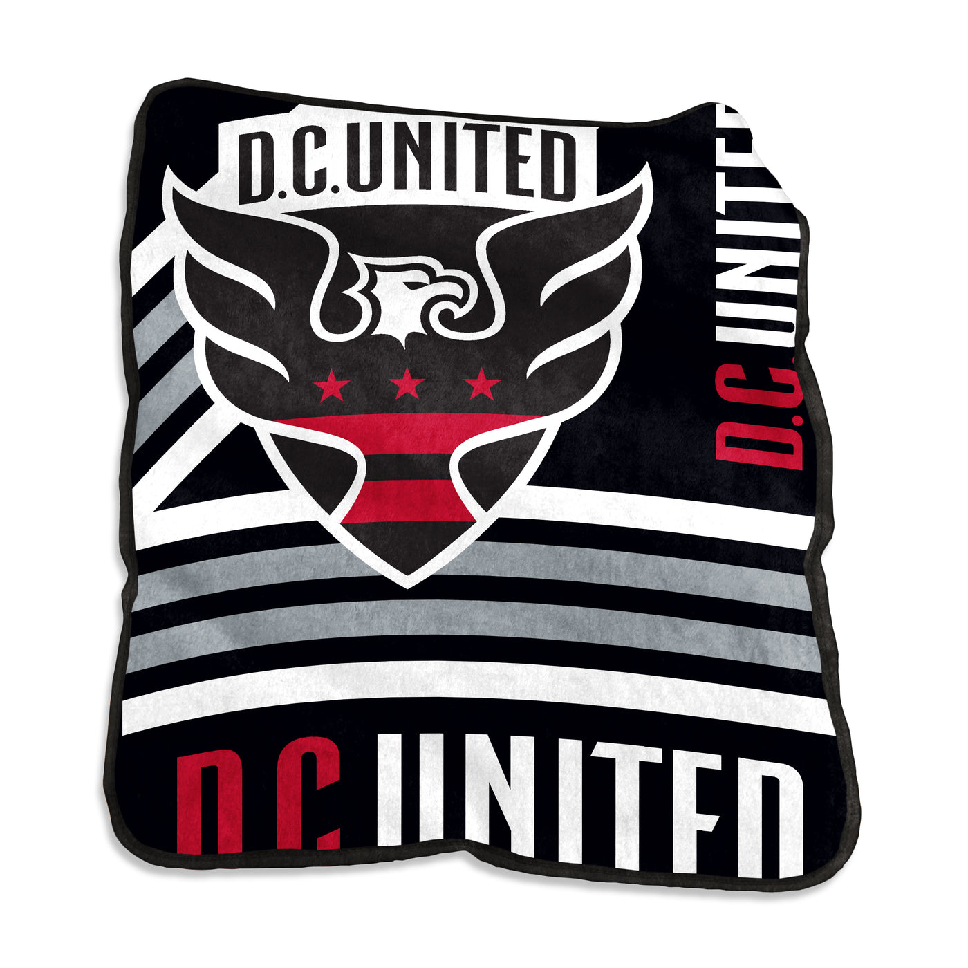 DC United Raschel Logo Over Stripe Throw