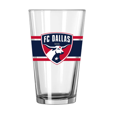 FC Dallas 16oz Stripe Pint Glass - Logo Brands