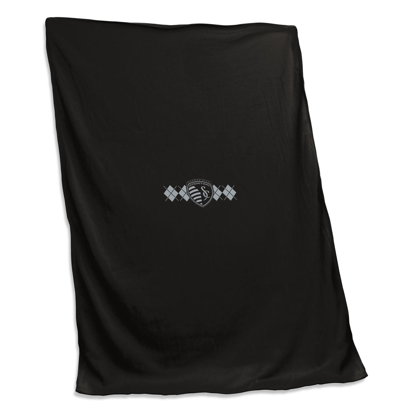 Sporting Kansas City Black/Silver Argyle Sweatshirt Blanket (Screened)