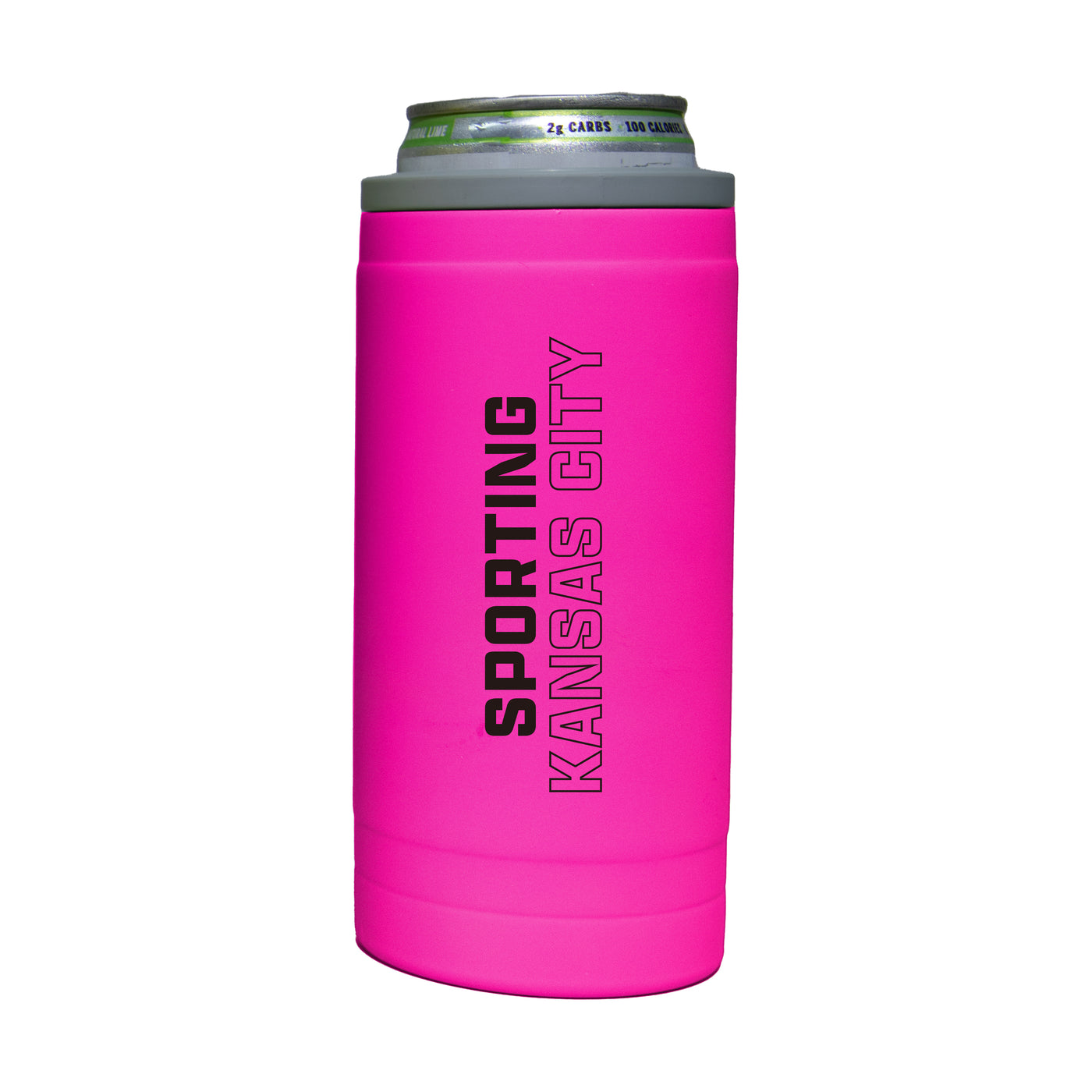 Sporting KC 12oz Electric Stacked Soft Touch Slim Coolie