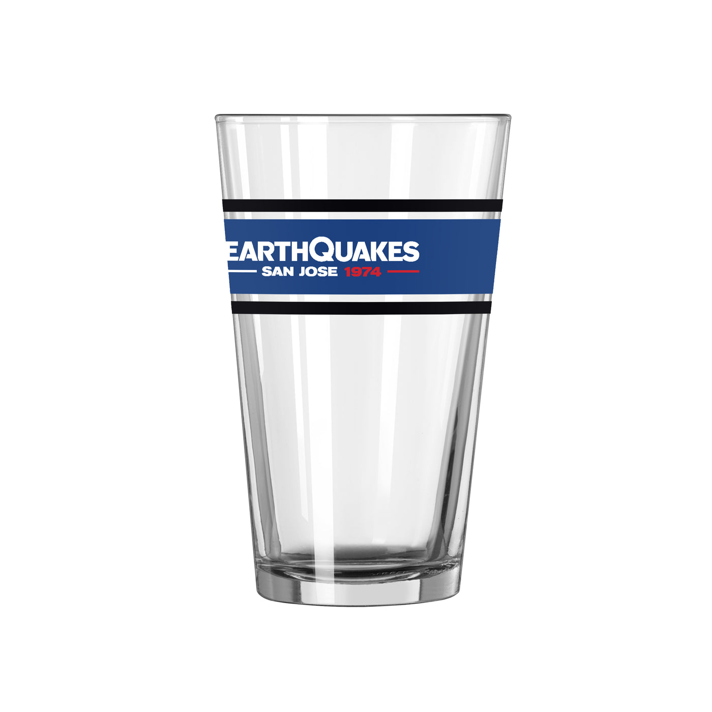 San Jose Earthquakes 16oz Stripe Pint Glass