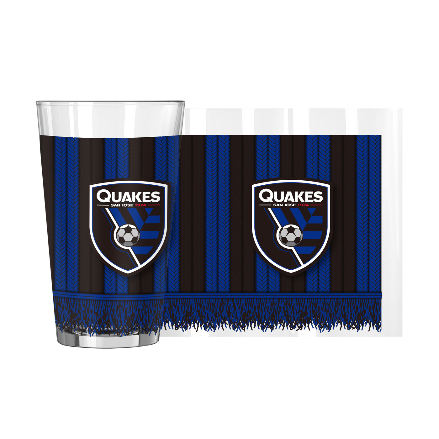 San Jose Earthquakes 16oz Scarf Pint Glass