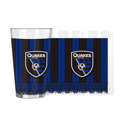 San Jose Earthquakes 16oz Scarf Pint Glass