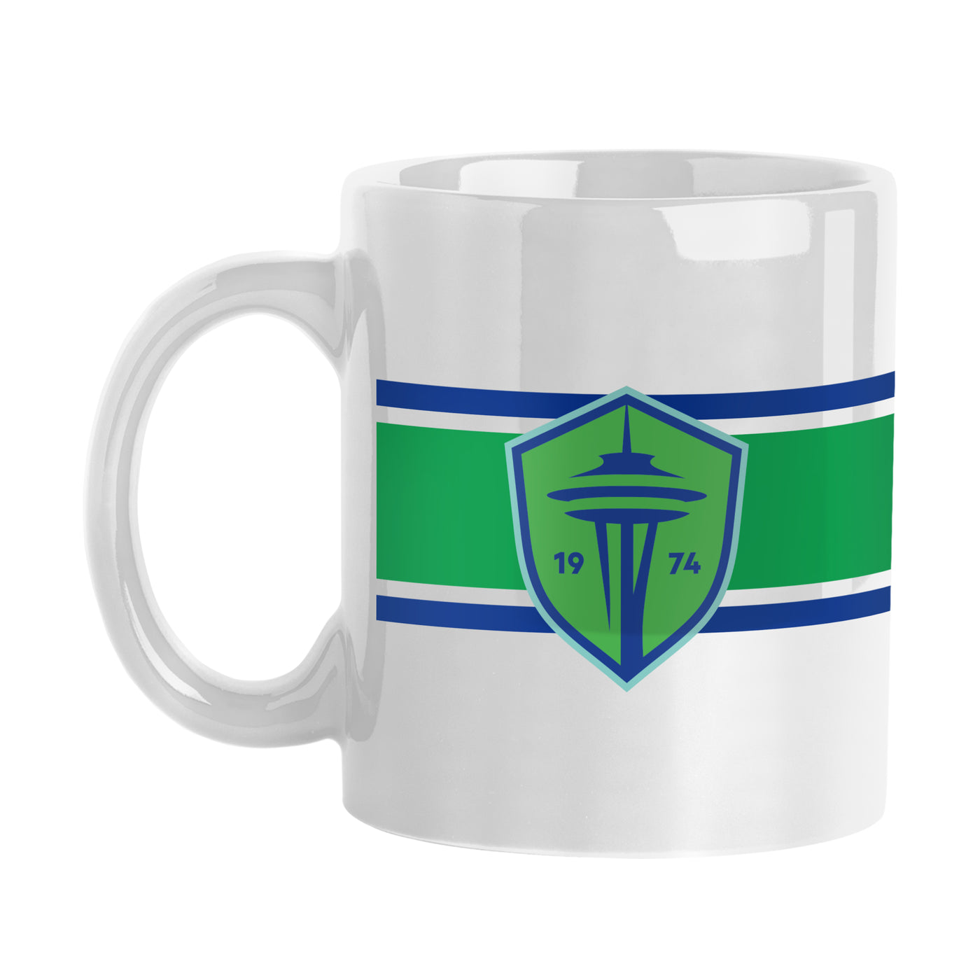 Seattle Sounders 11oz Kelly Stripe Sublimated Mug