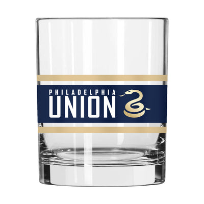 Philadelphia Union 14oz Stripe Rocks Glass