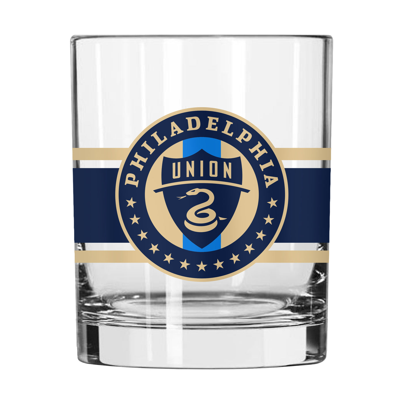 Philadelphia Union 14oz Stripe Rocks Glass