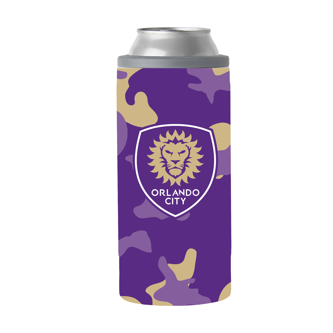 Orlando City 12oz Camo Slim Can Coolie