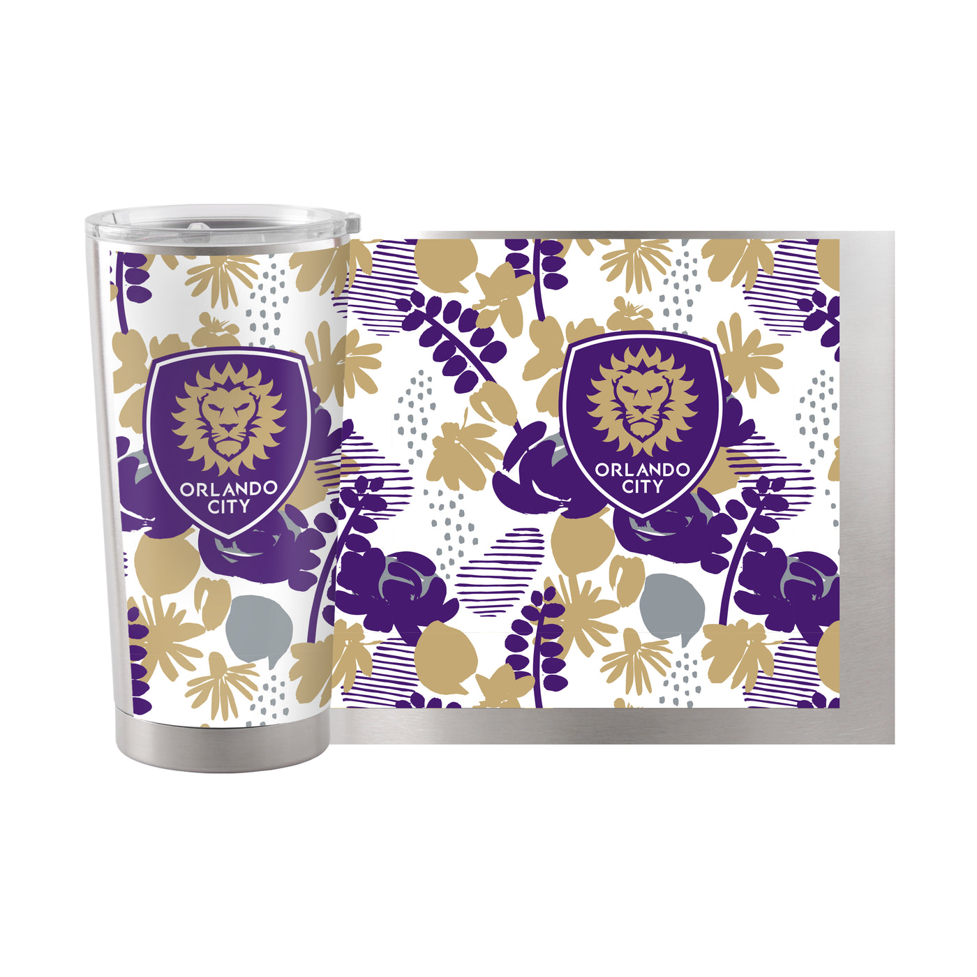 Orlando City 20oz Floral Stainless Steel Tumbler