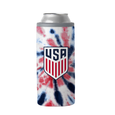 US Mens Soccer 12oz Tie Dye Slim Can Coolie - Logo Brands