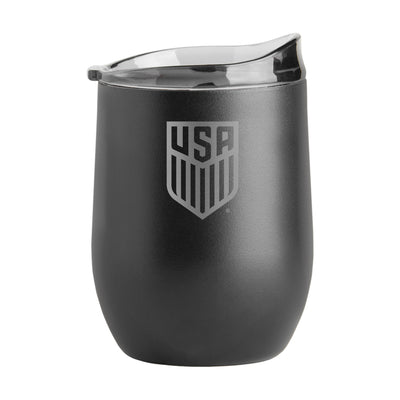 USSF 16oz Gameday Black Powder Coat Curved Beverage