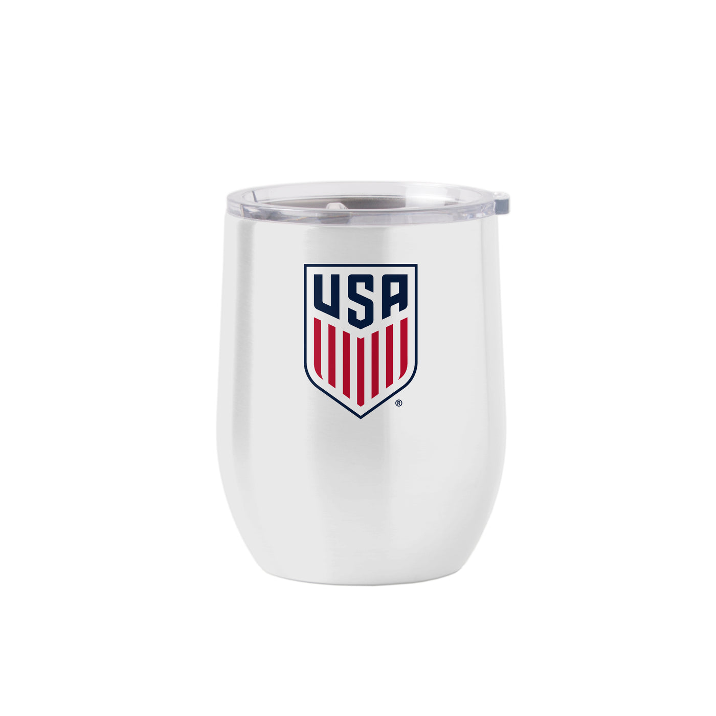 USSF 16oz Swagger White Powder Coat Curved Beverage