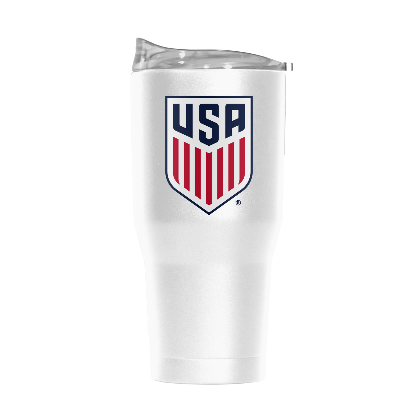 US Mens Soccer 30oz Swagger White Powder Coat Tumbler - Logo Brands