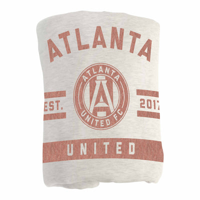 Atlanta United Oatmeal Sweatshirt Blanket - Logo Brands