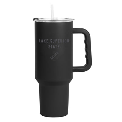 Lake Superior State University 40oz Black Tonal Powder Coat Tumbler