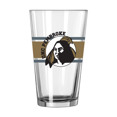 UNC Pembroke 16oz Stripe Pint Glass - Logo Brands