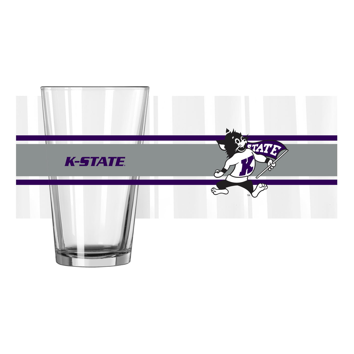 Kansas State Willie 16oz Stripe Pint Glass