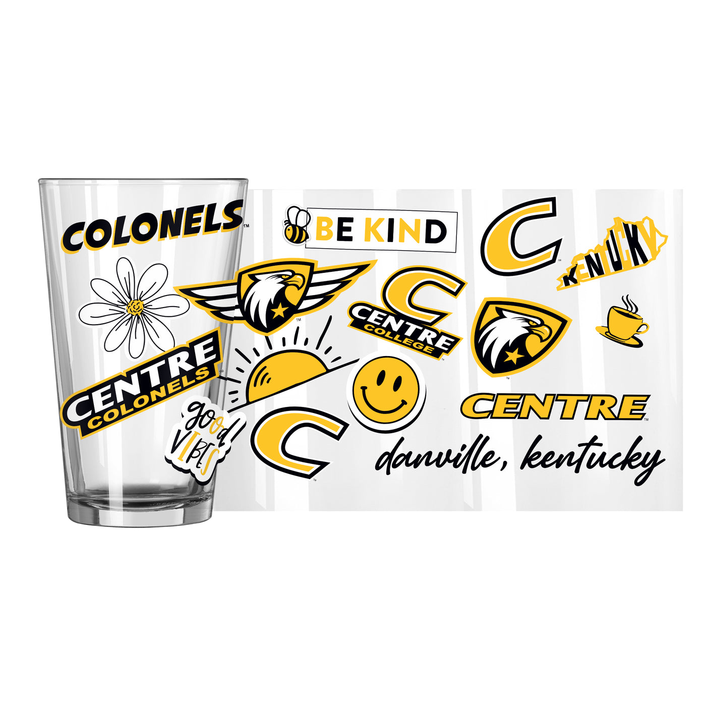 Centre College 16oz Native Pint Glass